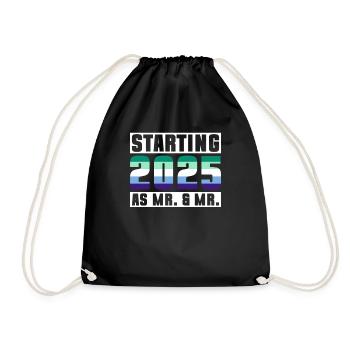 Gay Pride Wedding 2025 Gay Marriage - Drawstring Bag - black - Front