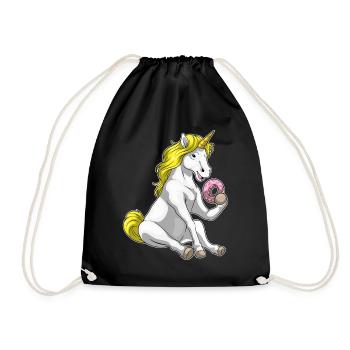 Einhorn Donut - Turnbeutel - Schwarz - Vorne