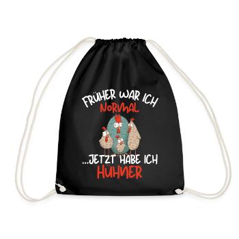 I USED TO BE NORMAL, NOW I HAVE CHICKENS - Drawstring Bag - black - Front