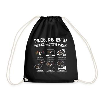 Funny Chicken Leisure Chicken Chicken Farmer - Drawstring Bag - black - Front