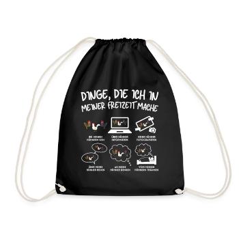 Funny Chicken Leisure Chicken Chicken Farmer - Drawstring Bag - black - Front