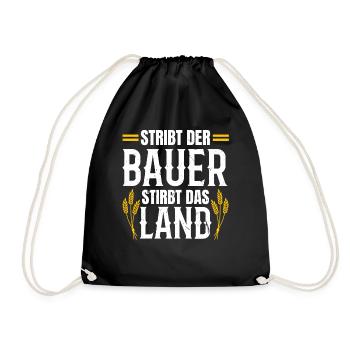 Bauernkraft: Stirbt der Bauer, stirbt das Land - Turnbeutel - Schwarz - Vorne