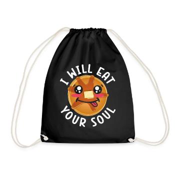 Pancake Lover Kids I Will Eat Your - Drawstring Bag - black - Front