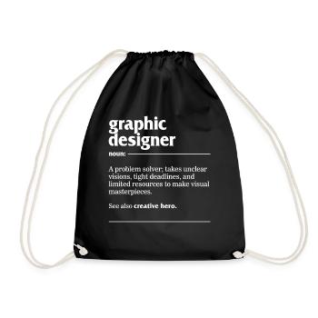 Graphic Design Shirt, Graphic Designer Noun A - Drawstring Bag - black - Front