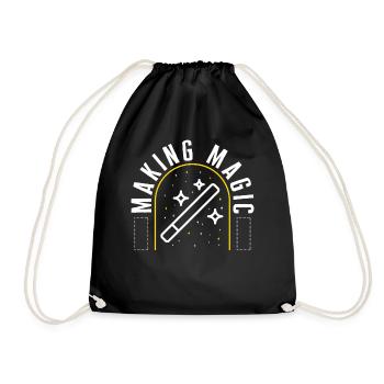 Graphic Design Shirt, Making Magic Tee, Gift For - Drawstring Bag - black - Front