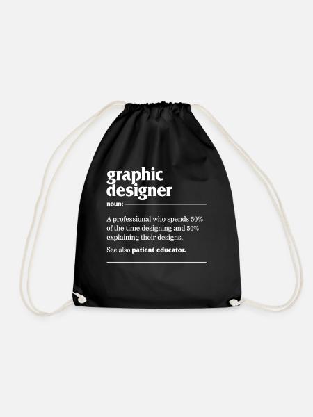 Graphic Design Shirt, Graphic Designer Noun A - Drawstring Bag - black