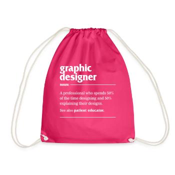 Chemise de conception graphique, graphiste Nom A - Sac de sport léger - fuchsia - Devant