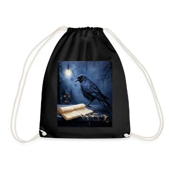 Art japonais Gravure sur bois japonaise Art Print Haiku - Sac de sport léger - noir - Devant