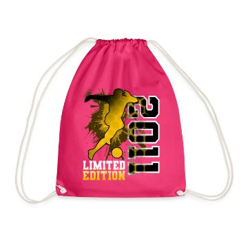 2011 Geburtsjahr Geburtstag Fußball - Turnbeutel - Fuchsia - Vorne