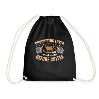 Amateur de crochet avant de coudre du café amateur de café - Sac de sport léger - noir - Devant