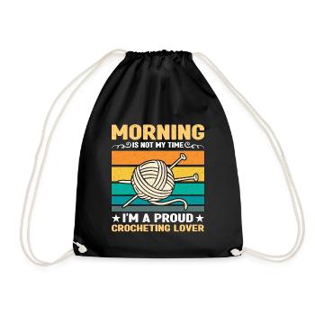 Le matin de l’amant au crochet n’est pas mon temps tricoteuse - Sac de sport léger - noir - Devant
