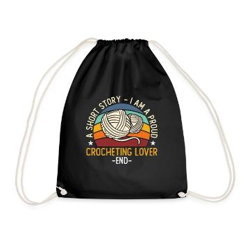 Crochet amateur Une histoire courte je suis un tricoteur - Sac de sport léger - noir - Devant