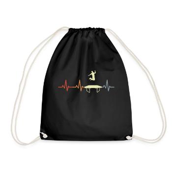 Ligne de coeur de trampoline vintage - Sac de sport léger - noir - Devant