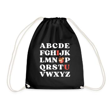 ABC I love you Kids Squirrel Valentine's Day - Drawstring Bag - black - Front