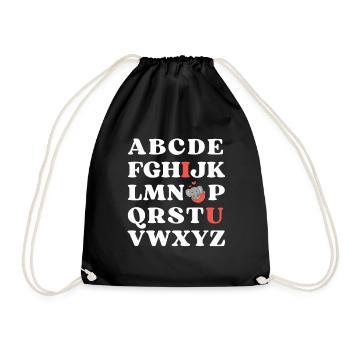 ABC Je t’aime Enfants Éléphant Saint Valentin - Sac de sport léger - noir - Devant