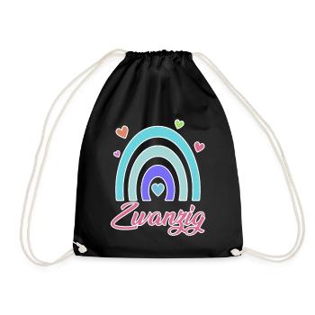 20. Geburtstag Regenbogen Vintage - Turnbeutel - Schwarz - Vorne