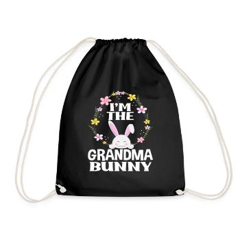 Je suis grand-mère lapin de Pâques Couronne florale Pâques - Sac de sport léger - noir - Devant