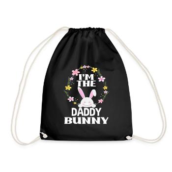 Je suis papa lapin de Pâques Couronne florale Pâques - Sac de sport léger - noir - Devant