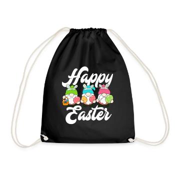 Happy Easter - Drawstring Bag - black - Front