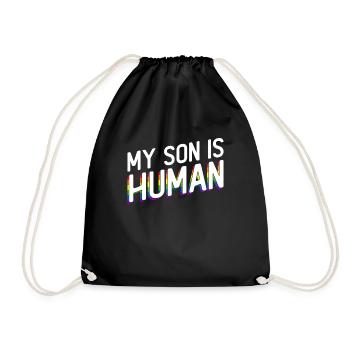 Gay Pride Proud Parents Gay Son - Drawstring Bag - black - Front