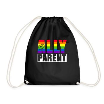 Gay Pride Proud Parents Gay Son - Drawstring Bag - black - Front