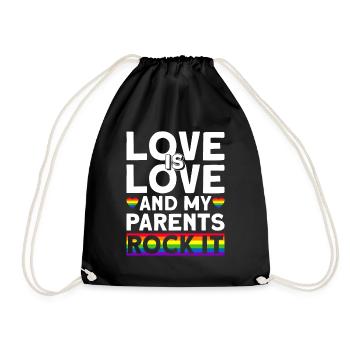 Gay Pride Queer Eltern Homo-Ehe - Turnbeutel - Schwarz - Vorne