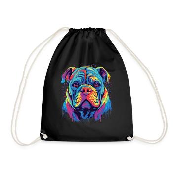 Watercolor Colorful Alapaha Blue Blood - Drawstring Bag - black - Front
