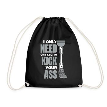 Vous n’avez besoin que d’une jambe pour vous botter le cul - Sac de sport léger - noir - Devant
