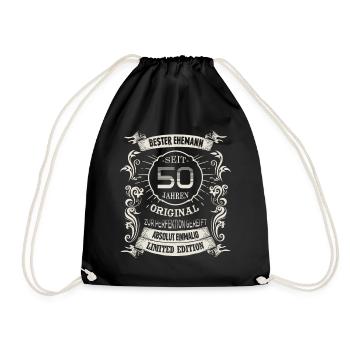 Seit 50 Jahren Hochzeitstag Goldene Hochzeit Ehe - Turnbeutel - Schwarz - Vorne
