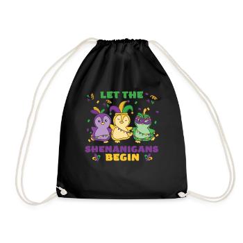 Mardi Gras Pinguin Faschings Kostüm - Turnbeutel - Schwarz - Vorne