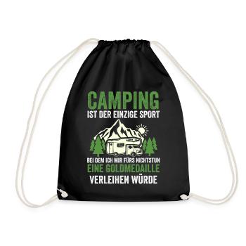 Camper Caravan Motorhome Camping Camping - Drawstring Bag - black - Front