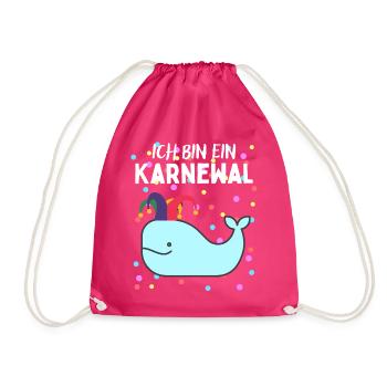 Karnewal - Lustiges Karneval Fasnacht Fasching - Drawstring Bag - fuchsia - Front