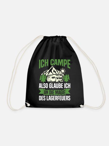 Camper Wohnwagen Wohnmobil Campen Camping - Turnbeutel - Schwarz