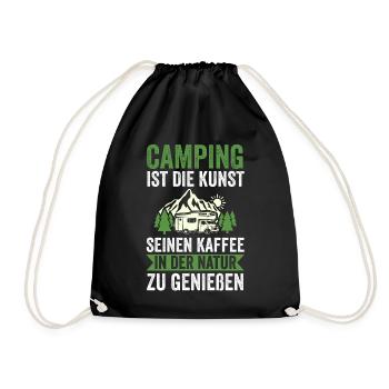 Camper Caravan Motorhome Camping Camping - Drawstring Bag - black - Front