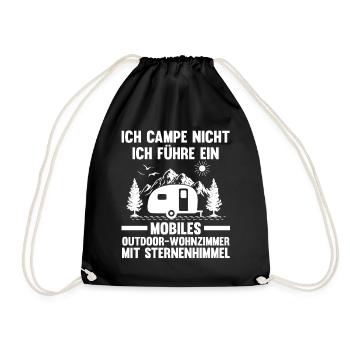 Camper Caravan Motorhome Camping Camping - Drawstring Bag - black - Front