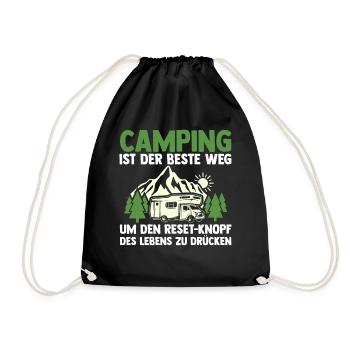 Camper Caravan Motorhome Camping Camping - Drawstring Bag - black - Front
