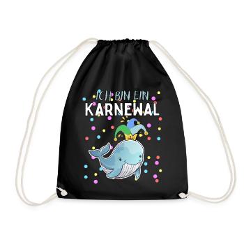 Karnewal - Lustiges Karneval Fasnacht Fasching - Drawstring Bag - black - Front