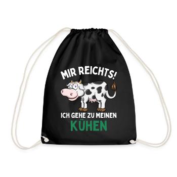 I'VE HAD ENOUGH! I'M GOING TO MY COWS! Fun - Drawstring Bag - black - Front