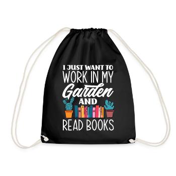 Garten Bücher - Turnbeutel - Schwarz - Vorne