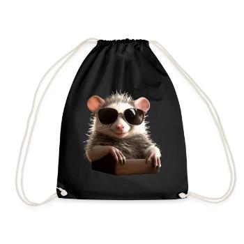 Opossum Beutelratte Didelphis Süße Opossums Possum - Turnbeutel - Schwarz - Vorne
