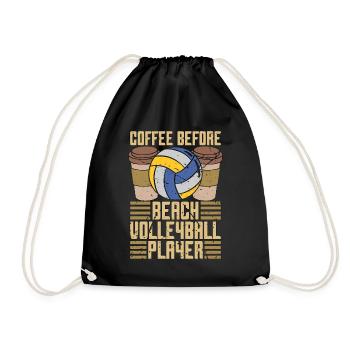 Beach Volleyball Coffee Volleyball Player Coffee Lover - Drawstring Bag - black - Front