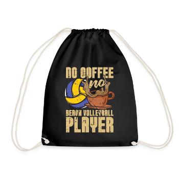 Beach Volleyball No Coffee Beachball Coffee Lover - Drawstring Bag - black - Front
