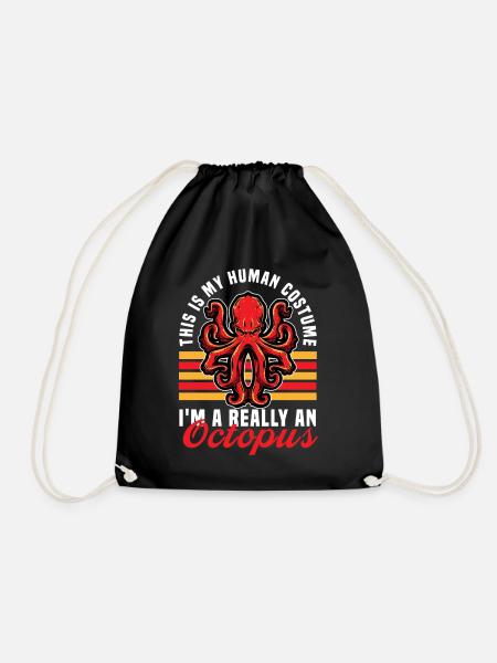 octopus - Turnbeutel - Schwarz