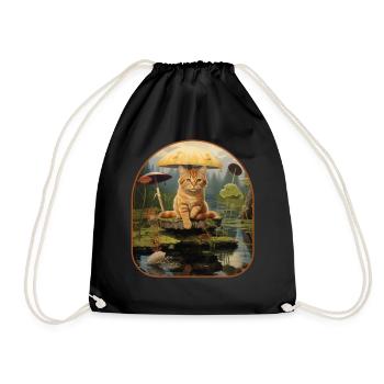 Chat félin de pêche profitant d’une journée paisible par un - Sac de sport léger - noir - Devant