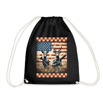 Fusils croisés drapeau américain numérique Camo herbe - Sac de sport léger - noir - Devant