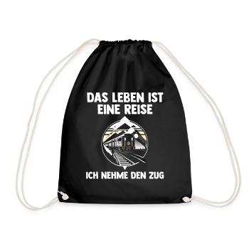 Model Railroad Model Train Train Railroad Railroad Railroad Railroad Model Train Model Train Model T - Drawstring Bag - black - Front