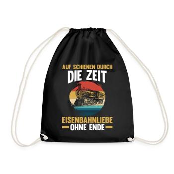 Model Railroad Model Train Train Railroad Railroad Railroad Railroad Model Train Model Train Model T - Drawstring Bag - black - Front