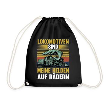 Model Railroad Model Train Train Railroad Railroad Railroad Railroad Model Train Model Train Model T - Drawstring Bag - black - Front