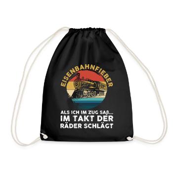 Model Railroad Model Train Train Railroad Railroad Railroad Railroad Model Train Model Train Model T - Drawstring Bag - black - Front