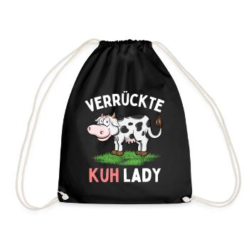 CRAZY COW LADY - Funny Farmer's Wife Farmer - Drawstring Bag - black - Front